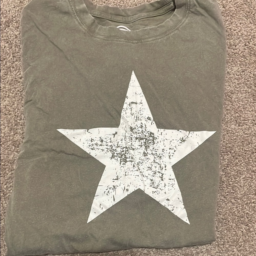 Green T-Shirt with White Star